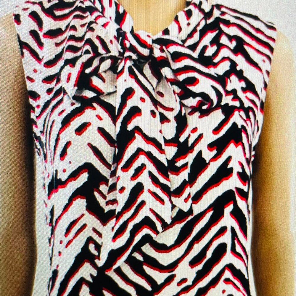 Classiques Entier Silk Blend Blouse Sz Small Sleeveless Tie Neck